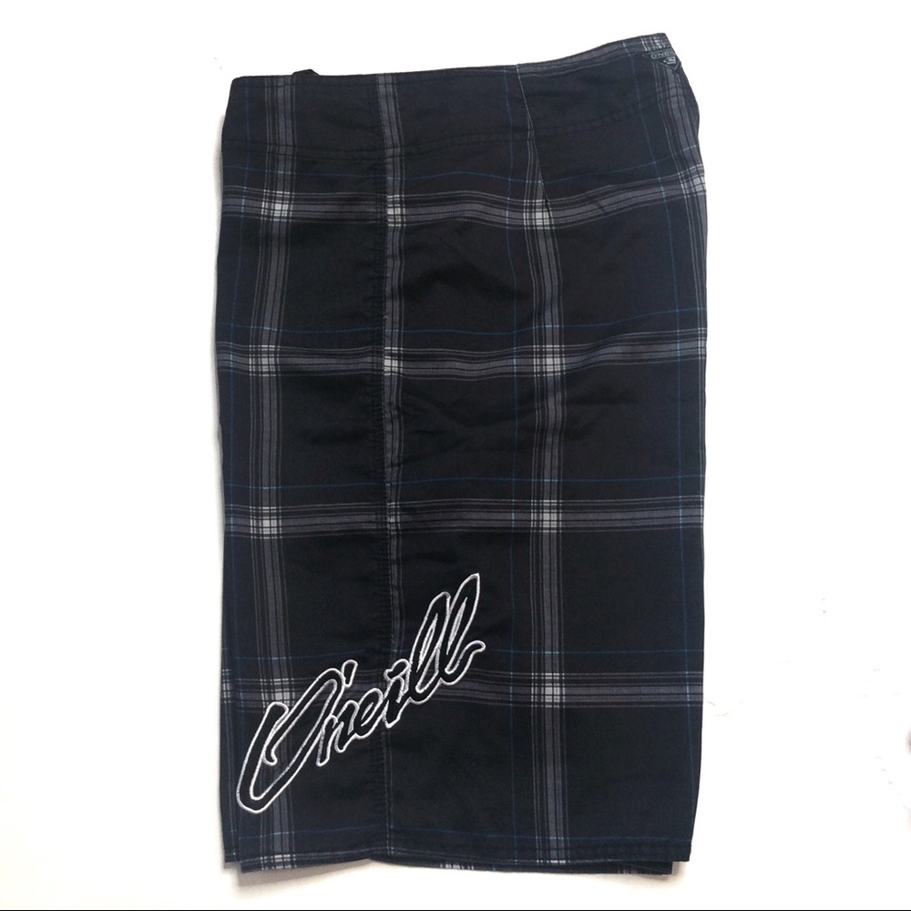 O’Neill Hacienda black plaid board shorts …